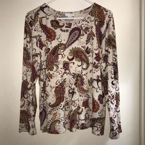 J. Jill paisley long sleeve top sz XL